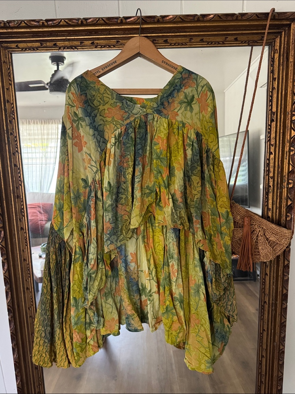 Floral Green Ruffled Women’s Blouse